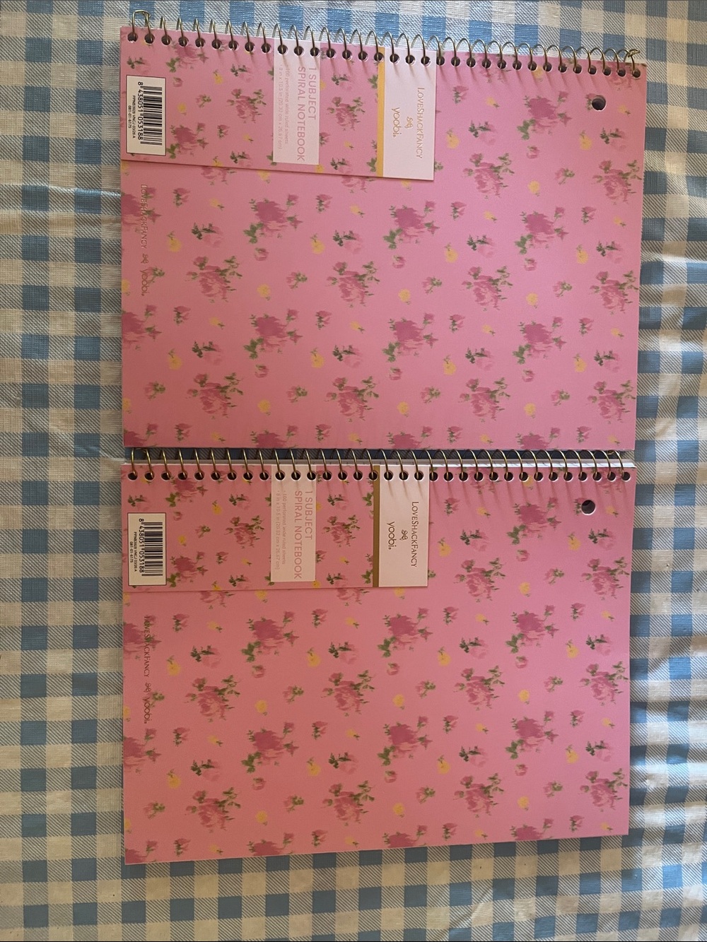 LoveShackFancy Pink Floral Spiral Notebooks - Set of 2 PRICE FIRM!!!